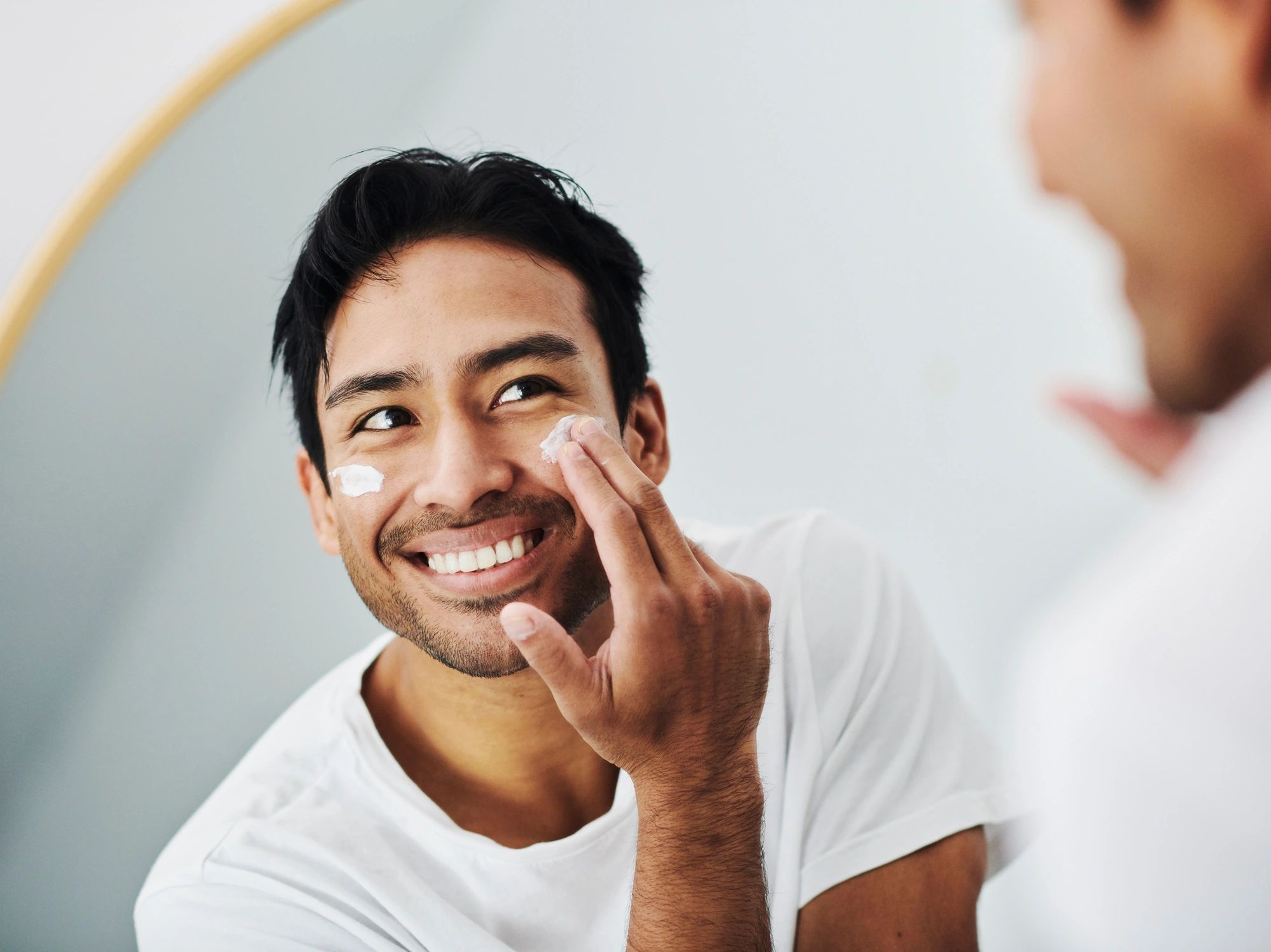 Modern men's skincare routine and accessories
