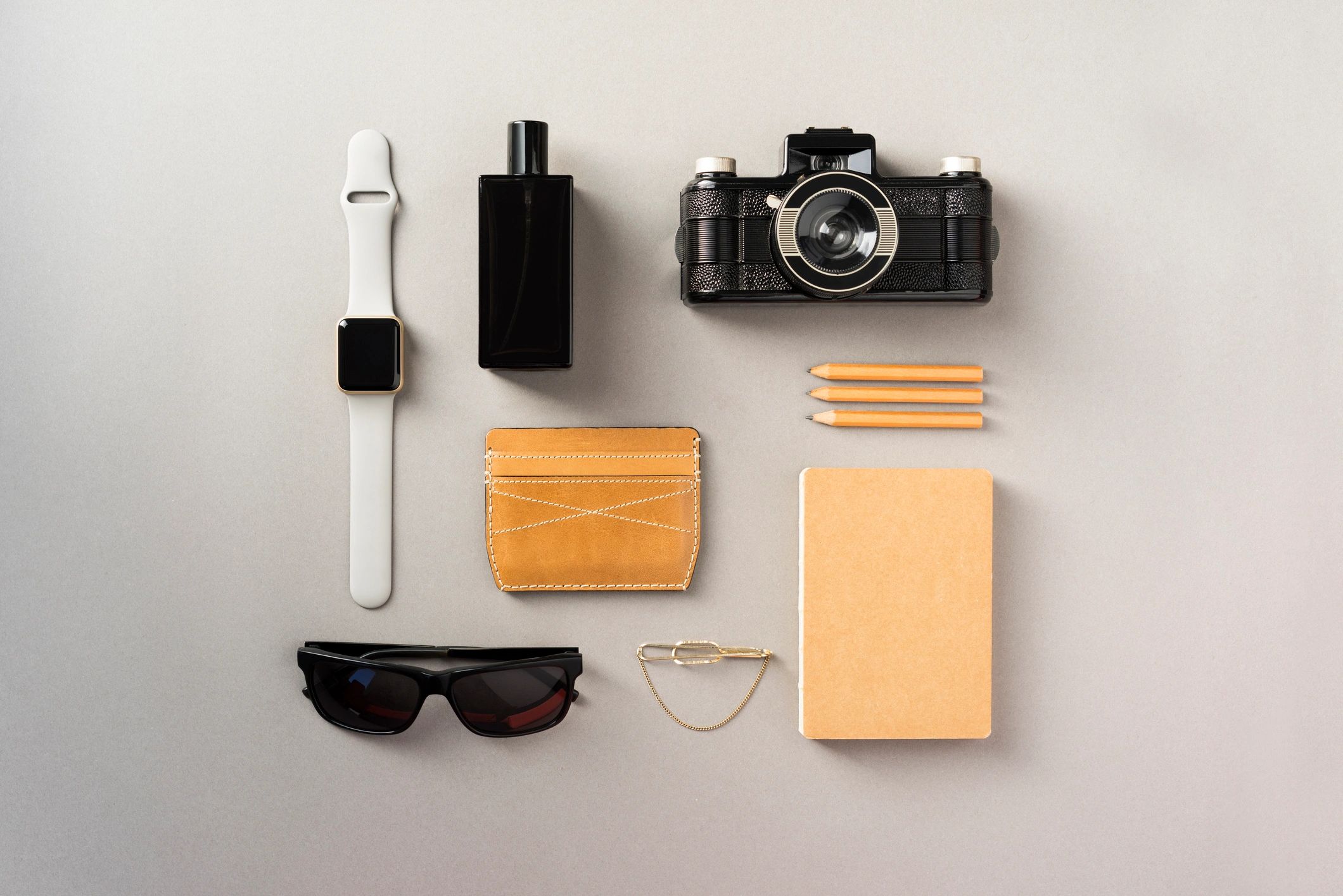 men's skincare product flatlay black and white